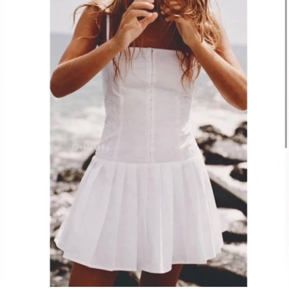Zara Short Embroidered Mini Dress